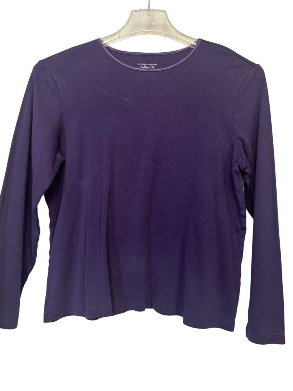 Christopher & Banks Women’s Size Large Long Sleeve T-Shirt Purple Classic Fit